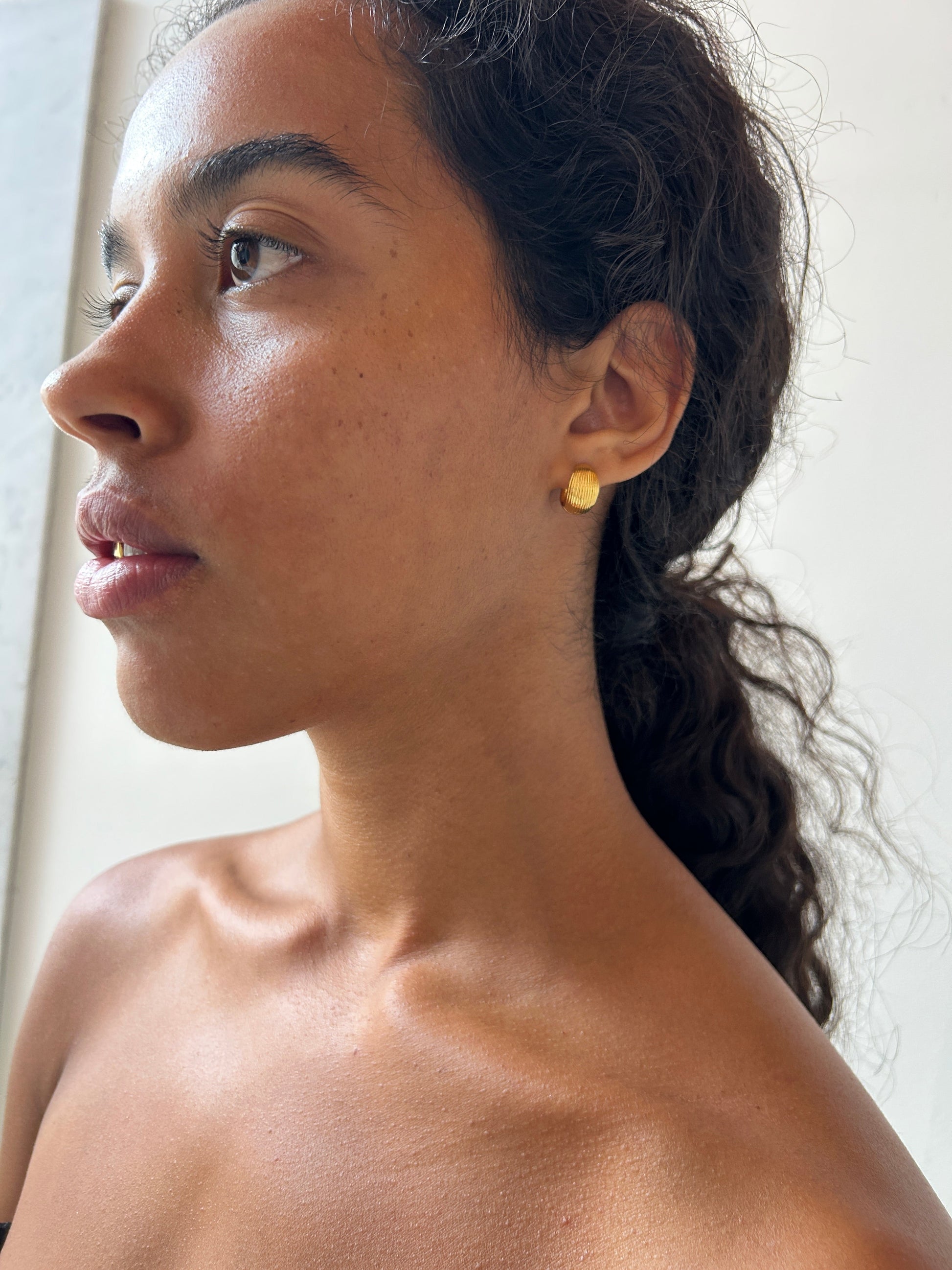 Reversible Hinged Hoops, Gold Vermeil SOPHIE BUHAI